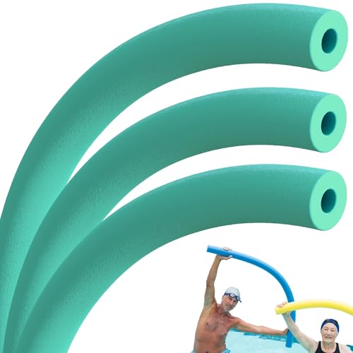 PLAYZOCO Churro de Piscina, Churro natación, Fideos Acuaticos, Fideo Espuma para Nadar, Flexible Apto para niños y Adultos, Flotadores para Piscina, 6 cm diámetro x 150 cm Largo, Verde, 3 Unidades