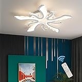 【Luz de techo LED única y creativa】 El diseño único de pájaros hace que estas lámparas de techo sean más elegantes. Las lámparas de techo modernas serán un punto culminante llamativo en su casa. sin deslumbramiento sin destellos, luz suave y uniforme sin lastimar los ojos, brinda un ambiente hermoso y acogedor y se puede usar como decoración o regalo.
