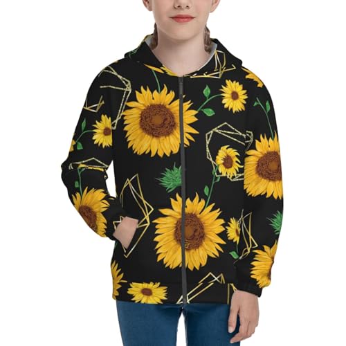 Sunflowers3 Kids Pullover Hoodies Boys Zip Up Sweatshirts Girls Athletic Clothes with Pocket3