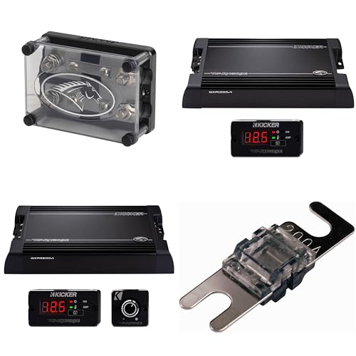 Image of Kicker Warhorse Competition Bundle 3600 Watt Mono Amp & 1000 Watt 4 ch. Amp (Includes Fused Distribution Block 200 AFS)