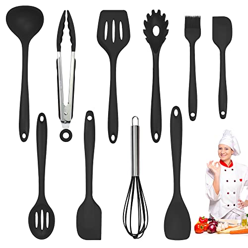 Kitchen-Utensils-Set-Cooking-Utensils-Set-Kitchen-Essentials-Silicone-Utensil-Spatula-SetKitchen-Set-Spatulas-Silicone-Heat-Resistant-Set-for-Nonstick-CookwareBPA-Free-Dishwasher-Safe-Black