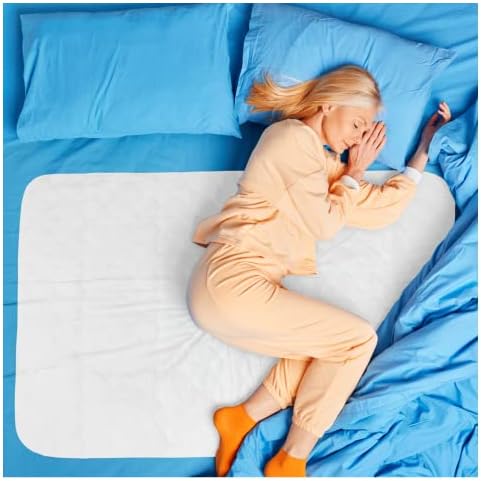 PRIVA 4 Pack Waterproof Washable Incontinence Bed Pads, 24 x 34 Inch Reusable Bed Wetting Underpad, Heavy Duty Mattress Protection for Elderly Seniors, Kids, Pets, Ultra Absorbent Pee Pads