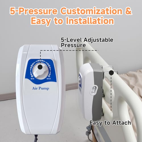 Alternating Air Pressure Mattress with Electric Pump, Beds Bubble Pad Cushion for Bed Sore Prevention and Pressure Ulcer Relief, Hospital & Home Use Medical Bed Mattress Topper