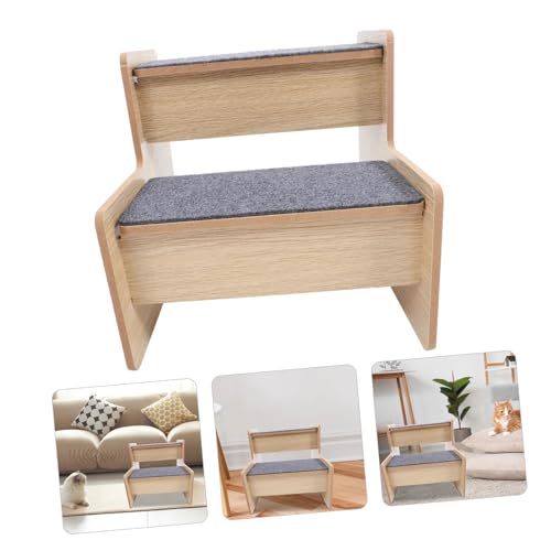 Escalier pour chien contre le mal de dos, marches en bois pour petit lit - 8