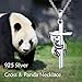 HOPEEZZ Panda Cross Necklace for Women Sterling Silver Cross Jewelry for Women (panda)