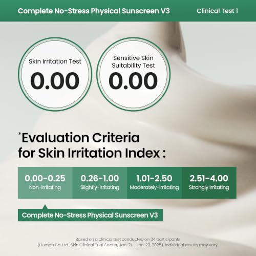 Image of AXIS-Y Complete No-Stress Physical Sunscreen V3 SPF 50 - Mineral Face Sunscreen with Zinc Oxide & 2% Niacinamide - UVA Protection, Lightweight Moisturizing Korean Sunscreen (1.69 fl oz)