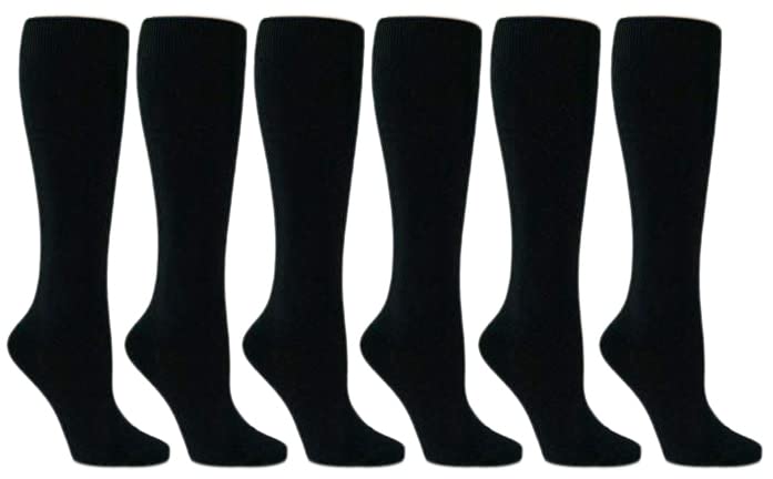 Bahob 6 pares de calcetines lisos hasta la rodilla para niños y niñas, calcetines ricos de algodón para regreso a clases, 2-15 años
