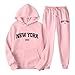 Figdews sport outfit damen set,Damen Jogginganzug Set Sweatshirt mit Hose Elegant Freizeitanzug,Sport Hosenanzug Langarm Hoodie Hausanzug