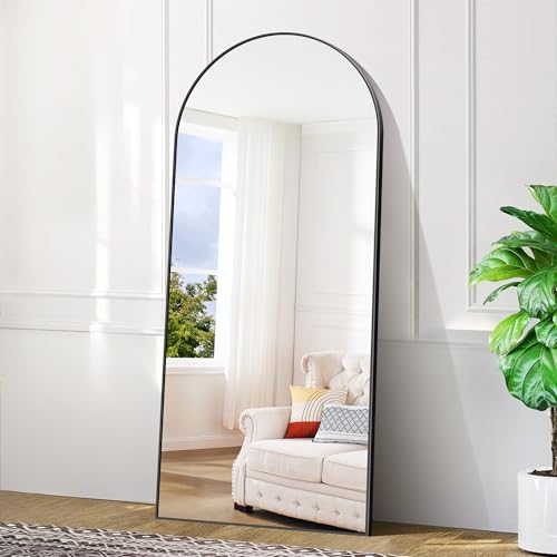 BONEWEI Bogen Ganzkörperspiegel, 179x65cm Gewölbter Standspiegel, Schwarz an der Wand montiert, lehnend, Bodenspiegel Ganzkörper, Großer Wandspiegel mit MetalleRahmen für Wohnzimmer, Schlafzimmer BONEWEI Bogen Ganzkörperspiegel, 179x65cm Gewölbter Standspiegel, Schwarz an der Wand montiert, lehnend, Bodenspiegel Ganzkörper, Großer Wandspiegel mit MetalleRahmen für Wohnzimmer, Schlafzimmer