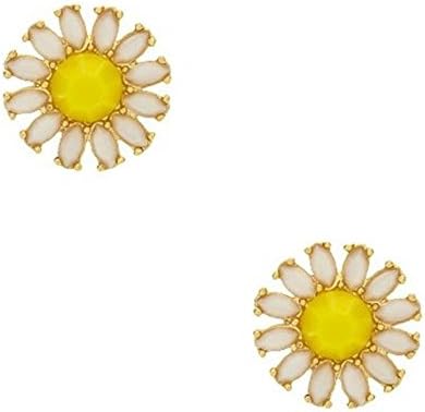 WHITE & YELLOW SUNFLOWER DAISY GARDEN FLOWERS STUD EARRINGS in GIFT BOX