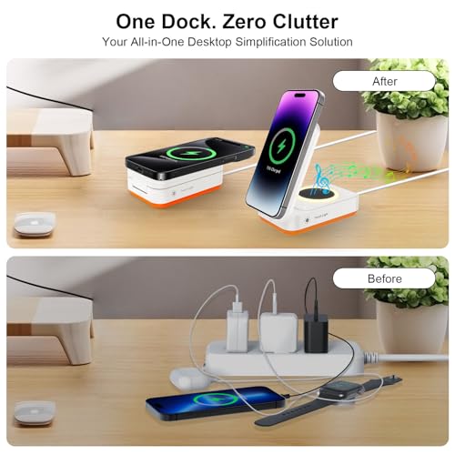 Bluetooth Speaker Wireless With Charger Stand,Magnetic Wireless Charger For iPhone 17 16 15 14 13 12 Pro Max,Wireless Bluetooth Speakers Portable For Mobile Phone,Gadgets Gifts For Men Women - Image 7