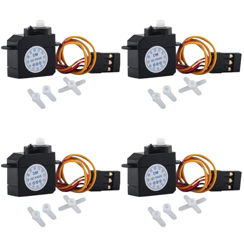 Image of Micro 2.1g Servo DM-S0020 Super Mini Digital Servo 2g Ultra-Lightweight Coreless Servo for RC Hobby Helicopter (Pack of 4)