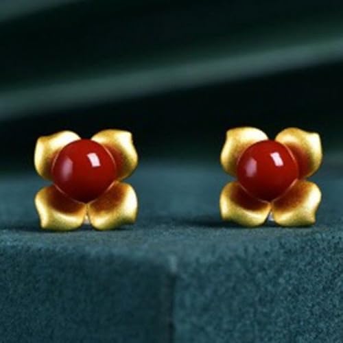 Boucles d'oreilles en Argent S925 Anti-irritation Fleur de Jade - 3