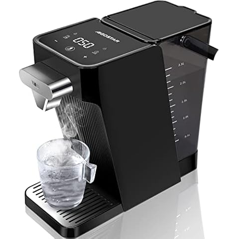 Aigostar - Heißwasserspender, heißes Wasser in wenigen Sekunden (25-100°C), 120ml-500ml, 2.5L Wassertank, Energiesparend, LED Touchscreen, Kindersicherung, Selbstreinigungsfunktion, 2200W, Schwarz Cover