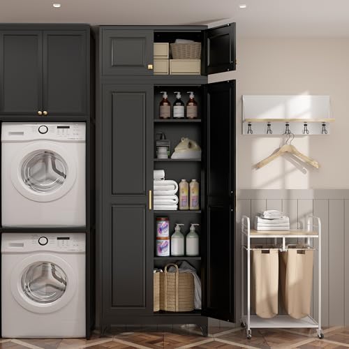 Image of SteeLoong 90 inchMetal Pantry Storage Cabinet with Doors & 4 Adjustable Shelves