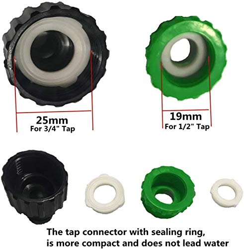 Plastic Garden Hose Tap Connector Kit Hose Connector Fitting Set for Join Garden Hose Pipe Tube Including Double Male Connector,Hose Tap Connector Size 2-in-1, Hose 1/2\"End Quick Connect (5 Packs) - Thumbnail 7