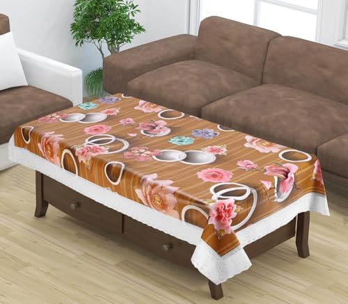 Image of Dakshya Industries PVC Waterproof Center Table Cover 40 x 60 Inch | Rectangle Coffee Table Cover | Spill Proof Oil Resistant Dustproof Heat Resistant Wipe Clean