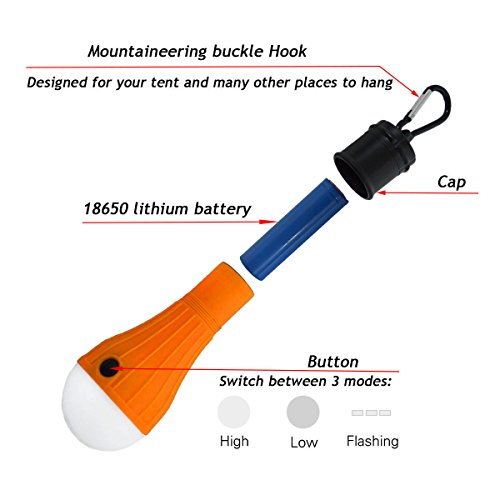 image for Viewpick Solar Garden Lights LED Lantern Tent Lamp Bulb 3 Modes Batter
