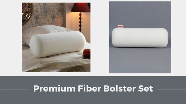 JDX Microfibre Round Bolster Bed/Sofa/Diwan Pillow | Light, Soft & Fluffy for Neck & Back Support | Washable Breathable, Durable | Size 14x30 Inch - Big Round Pillow | Set of 2 | 18003-2-15x34