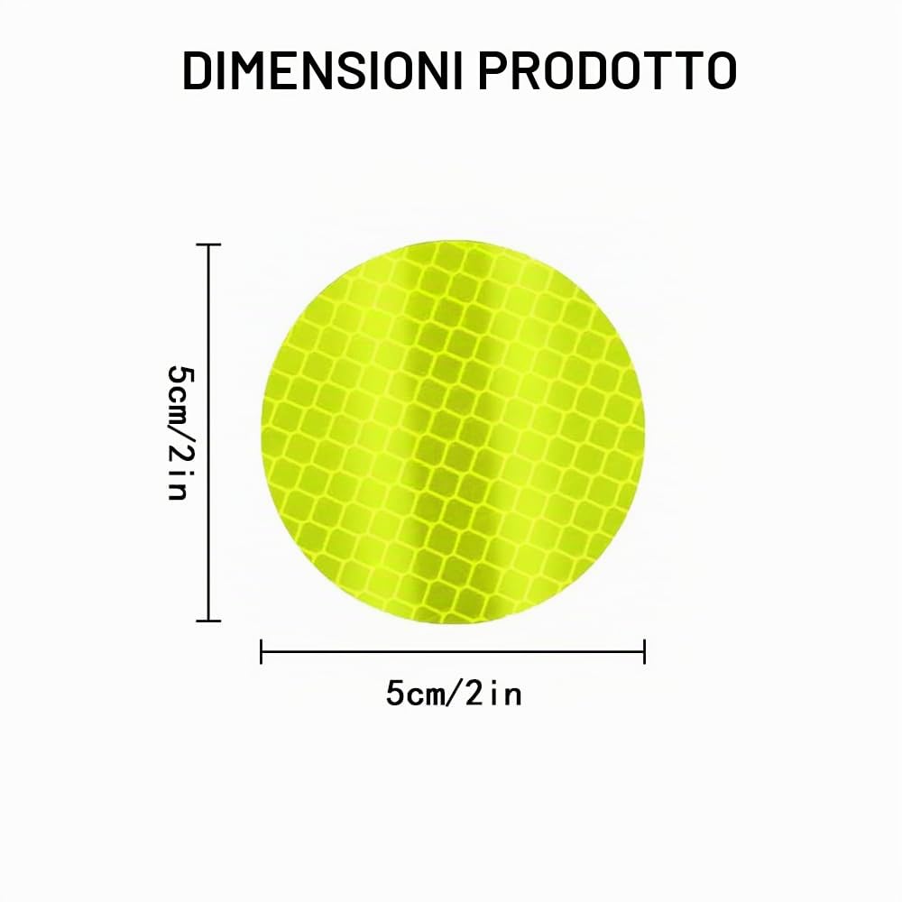 50 Pezzi Nastro Catarifrangente Adesivo, Catarifrangente Adesivo Adesivi Riflettenti Impermeabili Rotondo Adesivo Riflettente per Auto Adesivi di Avvertenza per Auto, Biciclette, Vestiti