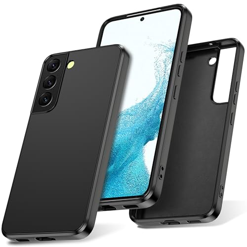 Watana for Samsung Galaxy S22 5G Case, Soft-Touch Silicone Phone Case, Shockproof, DustProof, Antiskid Full Body Armour Phone Cover with Microfiber Lining for samsung S22 5G,Black