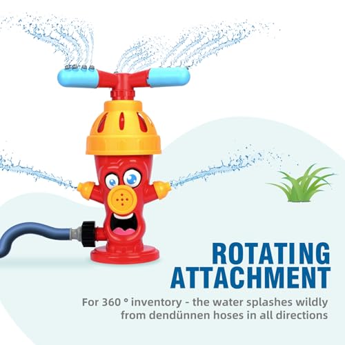 BBWELL Wassersprinkler Hydrant,Wasserspielzeug Garten,Wassersprinkler Kinder Outdoor,Spinning Wasser Spray Spielzeug,Sommer Garten Rasen Wasserspiel für Kinder ab 3 Jahren
