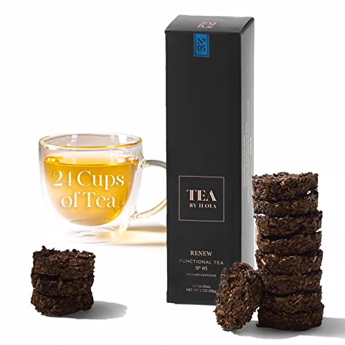 Ilola Loose Leaf Tea Discs Black & Functional Tea Bundle | English Breakfast Black Tea No. 11 & Renew Functional Tea No. 5 | Medium Caffeine | Pre-Measured 14 Tea Discs Per Flavor #TOP6