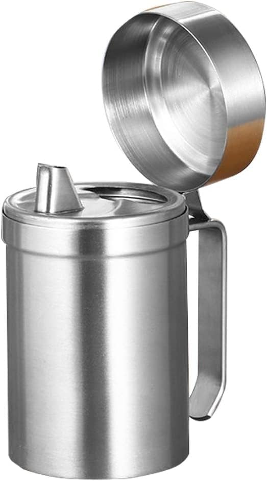 ATROCK Oil Dispenser 1litre Steel | Stainless Steel Oil Dispenser| Nozzel Oil Bottle | Oil Container Kitchen | 1000ml Oil Pot | Leak Proof & Break Resistance (Pack of 1) Oil Jar