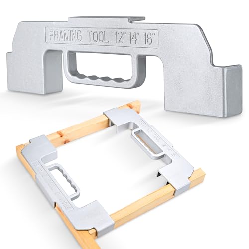 3 in 1 Framing Jig Tools 12 14 16 On-Center Stud Layout;100% Solid Cast Aluminum UniversalFraming Tool for Walls Roofs;Floors;Ladders