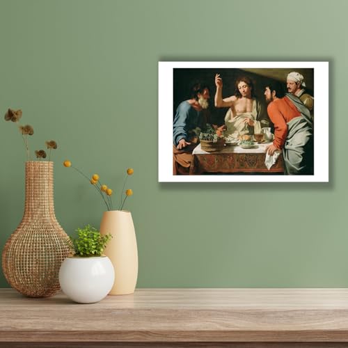 Impression d'art mate Souper à Emmaüs par Bartolomeo Cavarozzi format medium