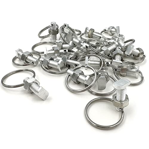 15-Pack Greenhouse Bolts and Rings, Aluminium Cropped Head Greenhouse Bolts and Nuts, Creating Suspension Anchors Point In Glazed Steel Channels to Plant Clips for Climbing Plants, Building Greenhouse