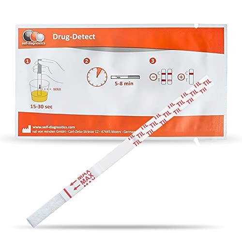 self-diagnostics Drogenschnelltest Tilidin (TIL) - Cut-Off: 300 ng/ml - 5 Teststreifen - Drogennachweis - Tauchtest - Urintest - Tilidin Test - 5 min Drogentest Urin Cover