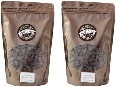 Vermont Nut Free Chocolates Baking Chips (Semi Sweet Chocolate) 16 Ounces, 2 Bags, Nut-free, Egg-free, Kosher