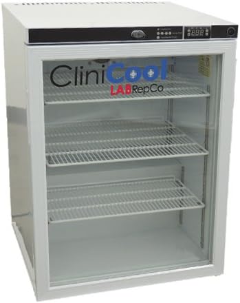 CliniCool Silver Series Prime 5. 2 Cu. Ft. Free Standing Glass Door Undercounter Pharmacy/Vaccine Refrigerator