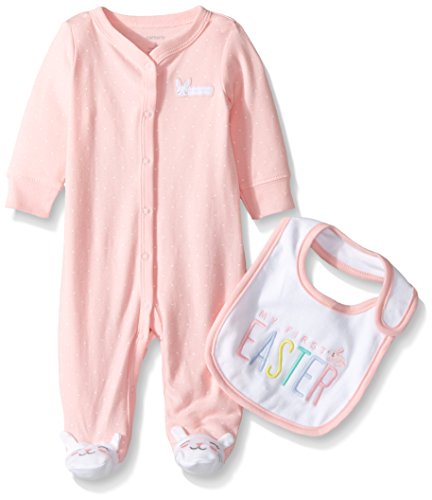 Carter's Baby Girls' 2 Piece Easter Footie/Bib Set (Baby) - Pink - 9 Months
