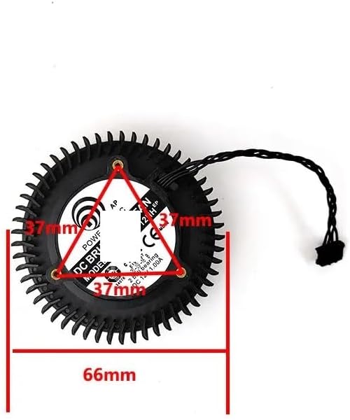 Graphics Card GTX1660S 6GRTX2060S 8G Gaming Graphics Card Turbine Cooling Fan, Diameter 66mm, Hole Pitch 37mm GPU Fan