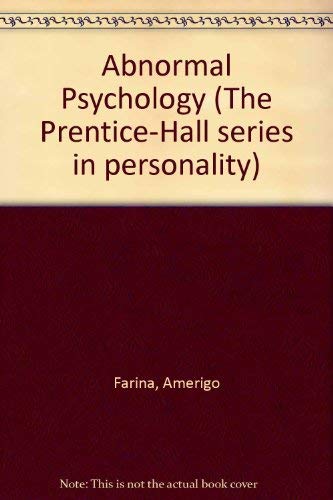 Abnormal psychology (The Prentice-Hall series in personality)