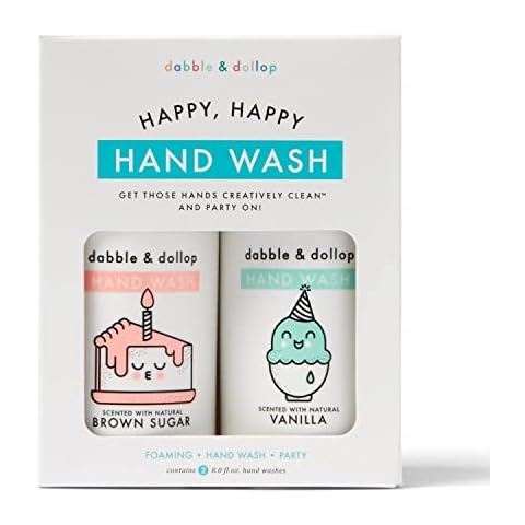 Dabble & Dollop Happy Happy Handwash Set - All Natural Handwash Duo for Kids, Cruelty-Free, pH Balanced, Non Toxic, Eco-Ethical Sourcing, Made in USA (Set of 2) Cover