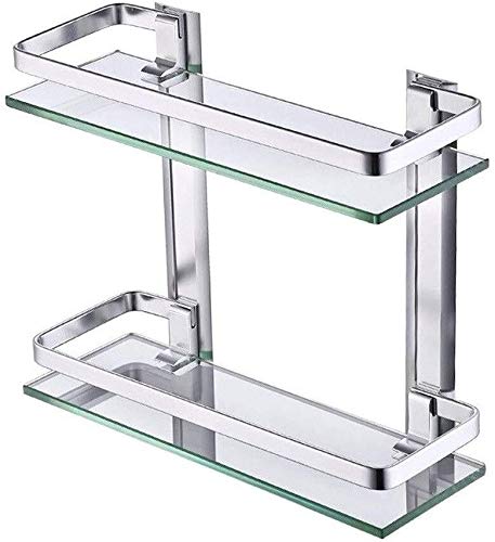 Preisvergleich Produktbild AINIYF Badezimmer Regal 304 Edelstahl Handtucheinheit Ständer Badezimmer Regal Glas Eckdusche Organizer Caddy for Küche Toilette / 13.8x7.3 Inches
