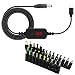 Produktbild PD auf DC Adapterkabel, Universal-Ladekabel mit 34 Anschlusssteckern, Einstellbare 5V 9V 12V 15V 20V Universal Hohlstecker, USBC auf DC Stecker Kabel Ladegerät, DC Stromkabel für Laptops Lautsprecher