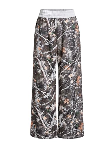 Girl's Camo Sweatpants Elastic High Waist Baggy Sweatpants Wide Leg Pants Trousers Joggers Trendy