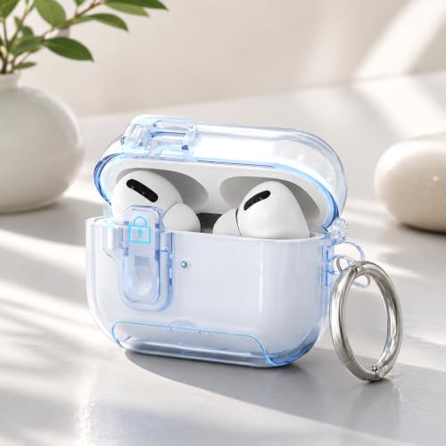 Case for AirPods 4 XDcase Clear TPU Auto Pop-Up Earbud Case with Holder for AirPods 4 (Transparent Blue)