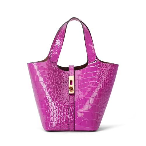 Image of Tote Bag for Women Vegan Leather Bucket Purse for Women Top Handle Handbag Shoulder Bag with Detachable Small Purse