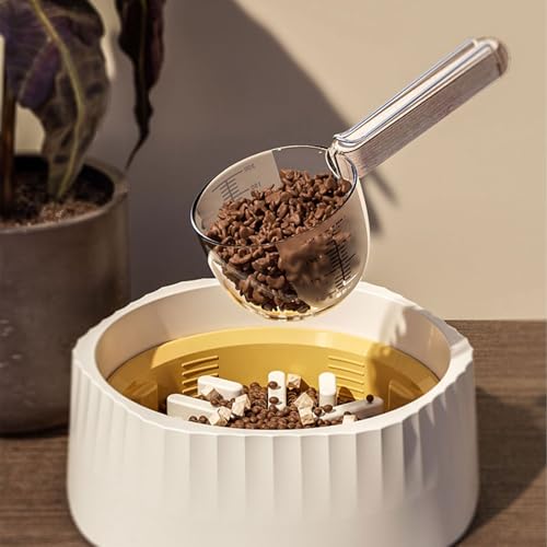 Pet Food Messlöffel-Clip-On-Messbecher für Katzen- und Hundediäten, Multifunktionsversiegelungsgriff, Kibble-Spender-Werkzeug | Lebensmittel Grade Scooper mit Versiegelung Griff für trockene Nassmahlz