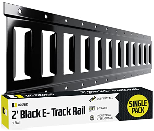 2' E Track Tie-Down Rail, Powder-Coated Steel Etrack Tiedown | 2' Horizontal E-Track Bolt-On Tie Down Rail For Cargo On Pickups, Trucks, Trailers, Vans #TOP29