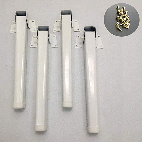 Metall klappbare BeineX4 klappbare Füße für niedrigen Tisch Bett Tablett Tisch Tragbarer Laptop Tischhöhe 28 cm / 11in Weiß Schwarz (nur