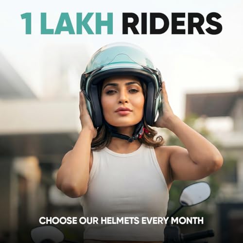 Image of TVS MissFit Women's Open Face Helmet | Lightweight Shell | Pastel Colors Designed Exclusively for Women | Extreme Comfort Fit for Girls | Clear Visor | DOT & ISI Certified