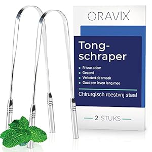 Tongschraper Roestvrijstaal | Twee Stuks | Tong Reiniger | Voor een Frisse Adem en een Betere Mondhygiëne…