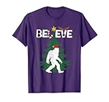 Believe Bigfoot Sasquatch Yeti Santa Hat Christmas Pajamas T-Shirt