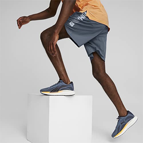 PUMA Puma Mens Magnify Nitro Knit Running Shoe, Evening Sky-Sun Stream, 8 UK